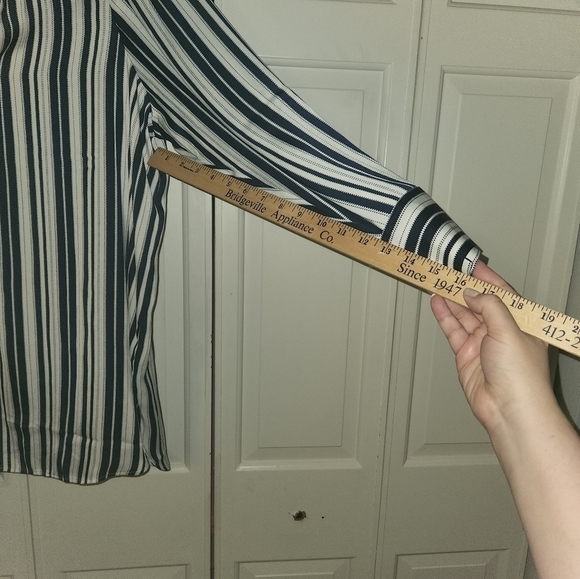 Lemon TART Navy Blue Stripe Tunic Top Size 2X - Picture 5 of 9